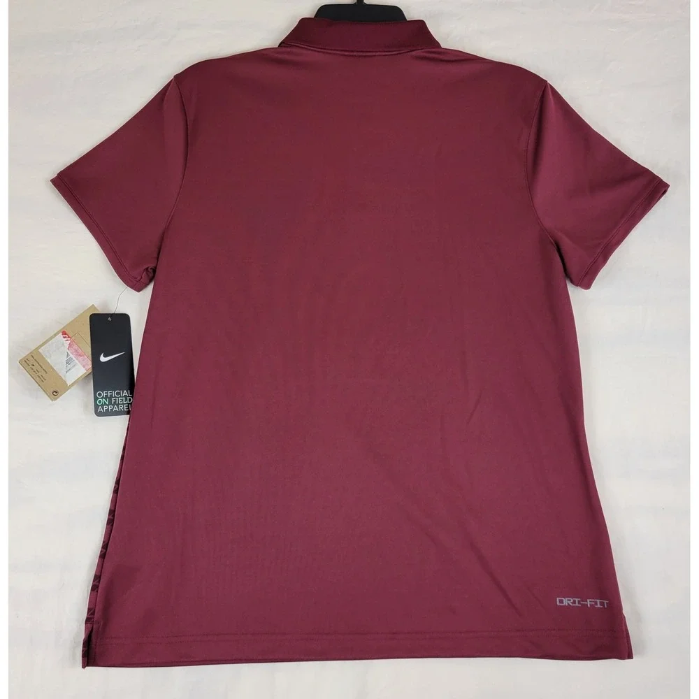 Nike Virginia Tech Hokies Dri-FIT Victory Polo SS Coach Maroon Womens Large NEW